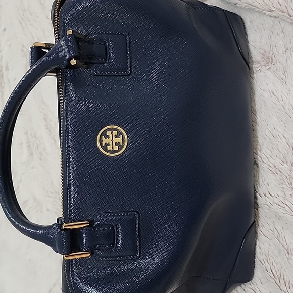 Tory Burch Hudson Bay Blue Leather Gold Hardware NWT - Picture 14 of 14